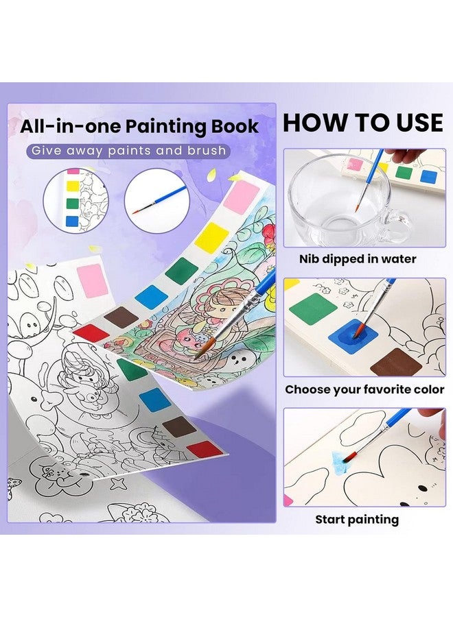 SHUTTLE ART Pocket Watercolor Book, Pocket Watercolor Painting Book, DIY Watercolor Painting Book with Paint Watercolor Painting Bookmarks with 1 Paint Pens for Kids Adult Beginners - Image 3