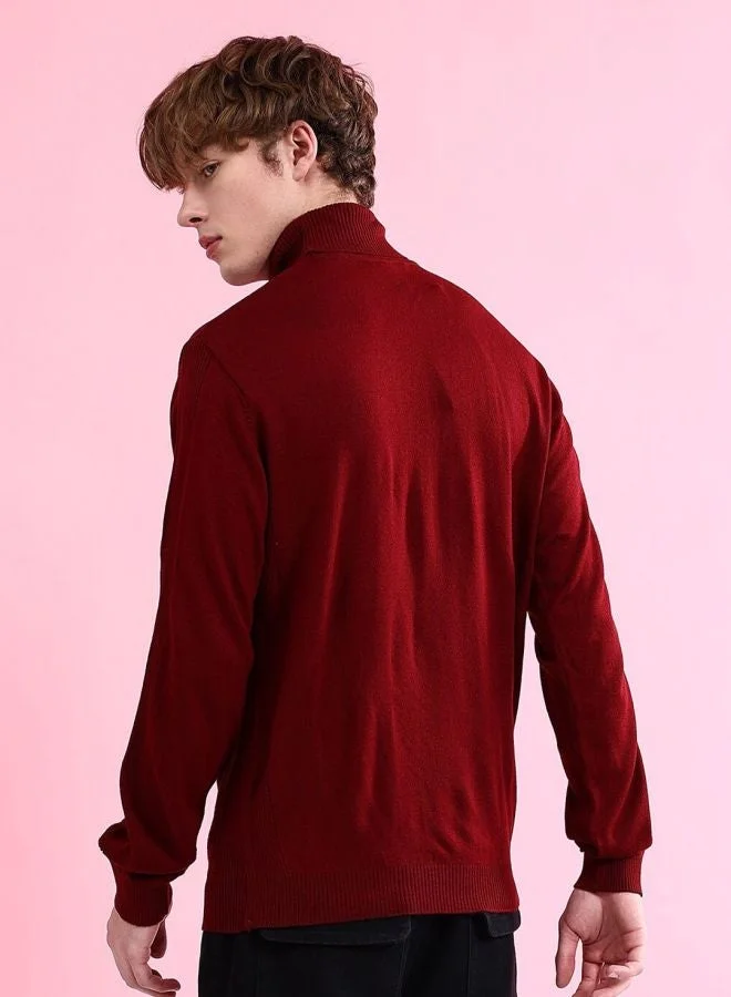 ذا انديان كراج كو The Indian Garage Co Men Regular Fit Solid Round Neck Sweater