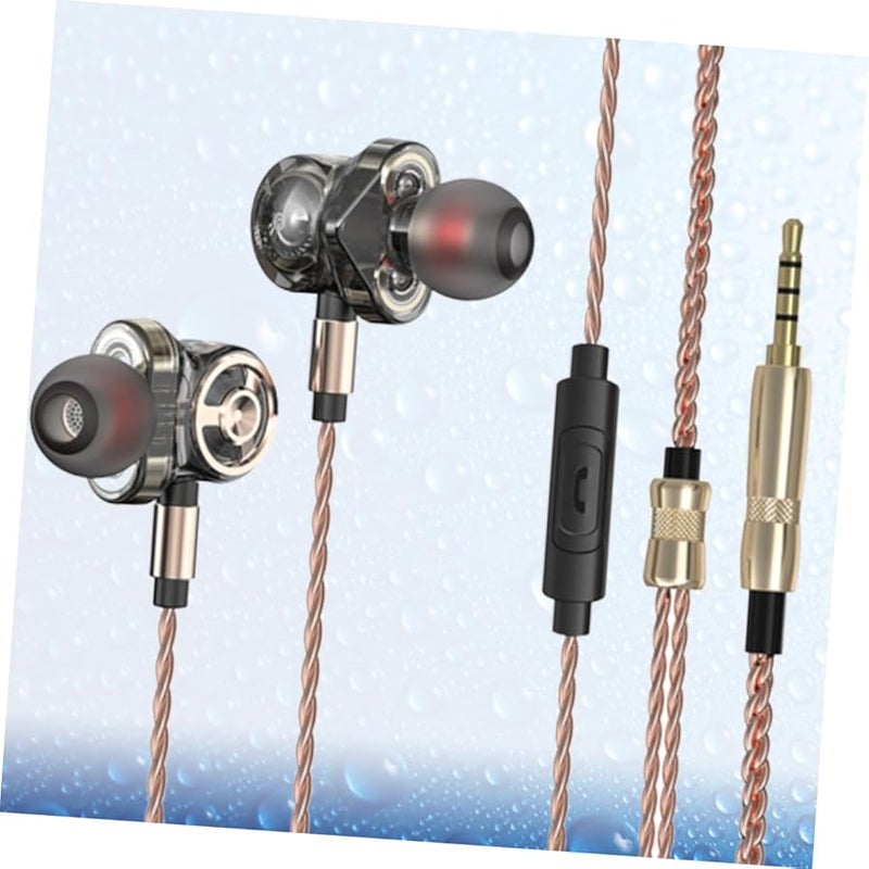 Jojofuny 2pcs Black Wired Metal Earphones with Mic Deep Bass Sound for Sports Movies Music - Image 4