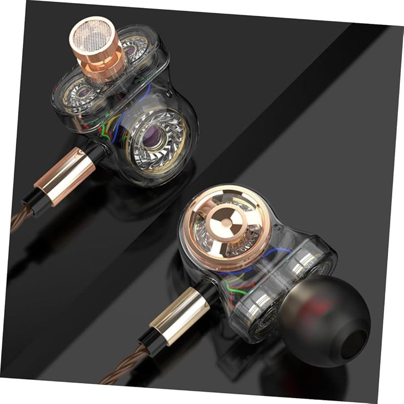 Jojofuny 2pcs Black Wired Metal Earphones with Mic Deep Bass Sound for Sports Movies Music - Image 5