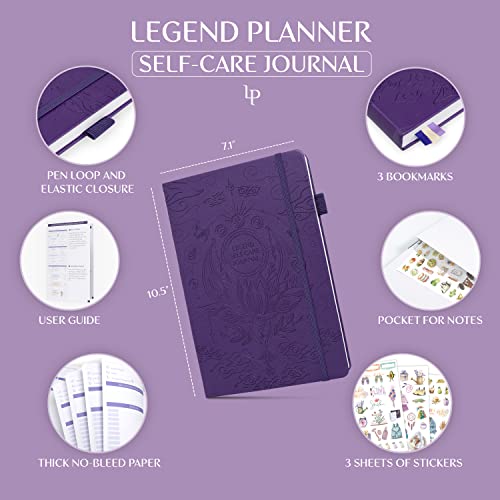 Legend Planner Legend Self-Care Journal – Guided Daily Reflection Journal to Support Mental & Physical Health – Daily Mood, Meditation & Personal Development Notebook – 7.1x10.5”, Lasts 3 Months (Purple) - Image 5