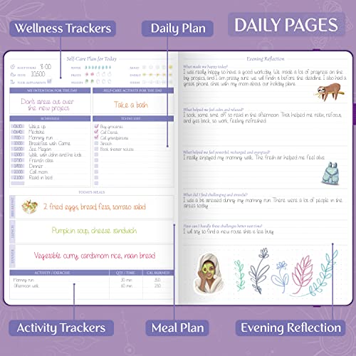 Legend Planner Legend Self-Care Journal – Guided Daily Reflection Journal to Support Mental & Physical Health – Daily Mood, Meditation & Personal Development Notebook – 7.1x10.5”, Lasts 3 Months (Purple) - Image 2