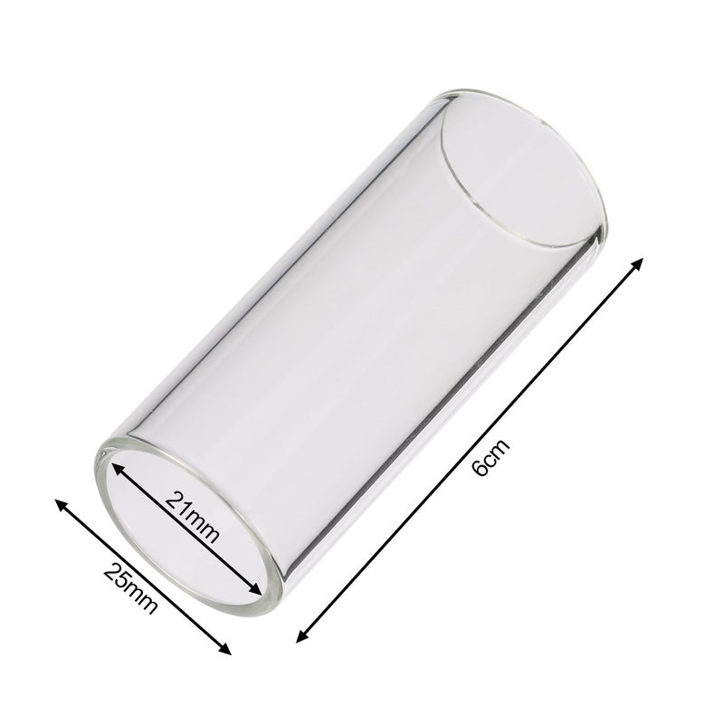 Pangda 2 Pieces Glass Slide and Stainless Steel Slide in Box for Guitar, Bass, Medium (6 cm) - Image 2