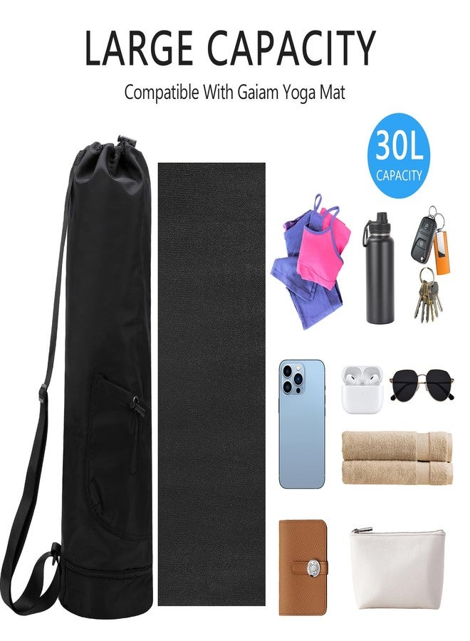 OGNWFUNK Yoga Mat Bag Compatible with Gaiam, Large Capacity Yoga Mat Carrier with Adjustable Strap, Water Bottle Pocket & Bottom Wet Pocket, Functional Yoga Mat Holder for Women and Men - Image 4