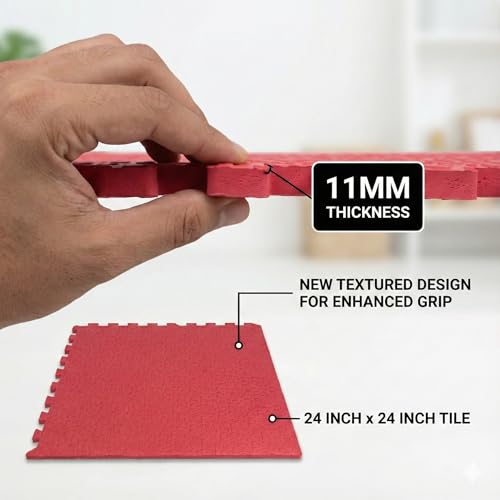 EASY HOME Multicolor Smile Pattern Play Mat for Kids, Baby Interlocking Play Mat for Crawling and Playing - Protective Interlocking Tile for Kids Play Room- 60x60cm- 12mm Thickness (Pack of 4) - Image 4