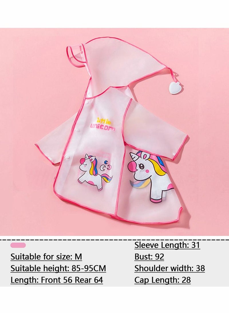 NIBEMINENT Raincoat Poncho Clear EVA Kids Rain Coats, Portable Hooded Jacket Coat, Quicksand Hood Lightweight Outwear for Girls Toddlers Children  - Image 3