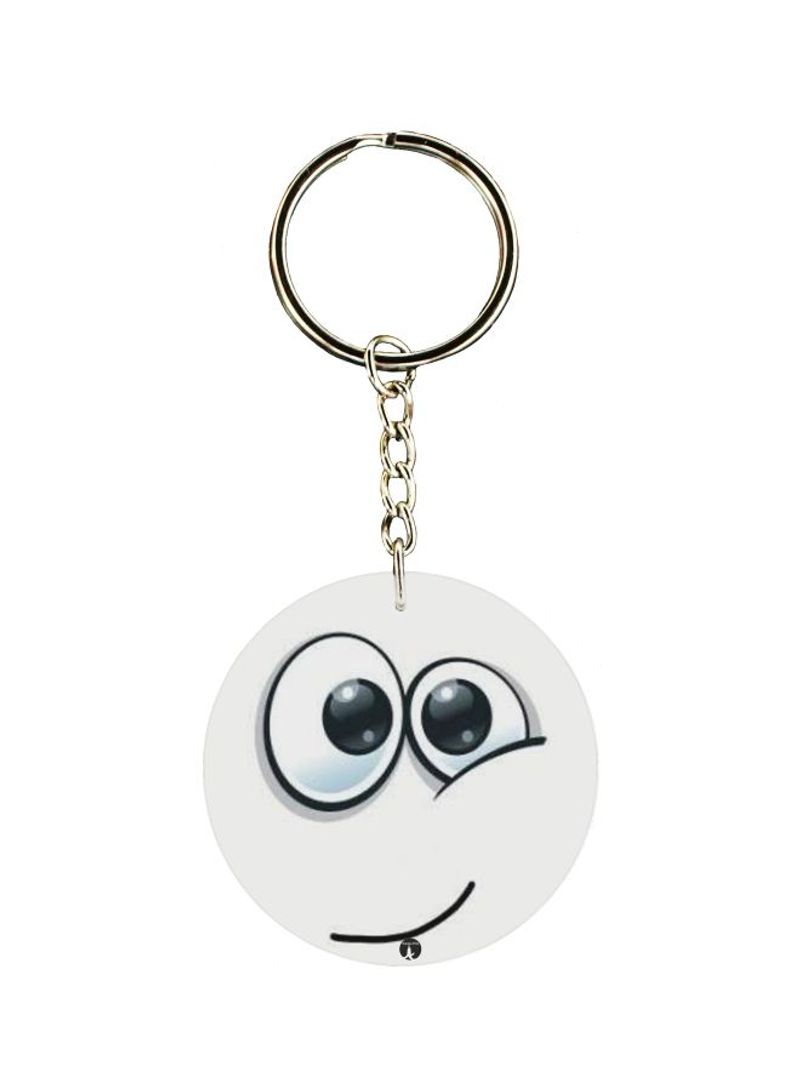 Double Sided Cartoon Face Printed Keychain