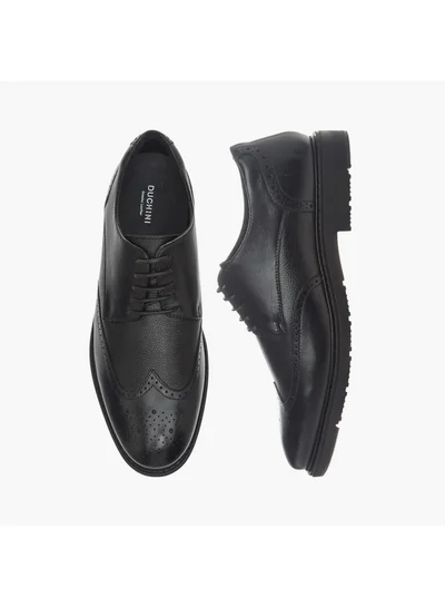 DUCHINI Men's Textured Derby Shoes with Lace-Up Closure