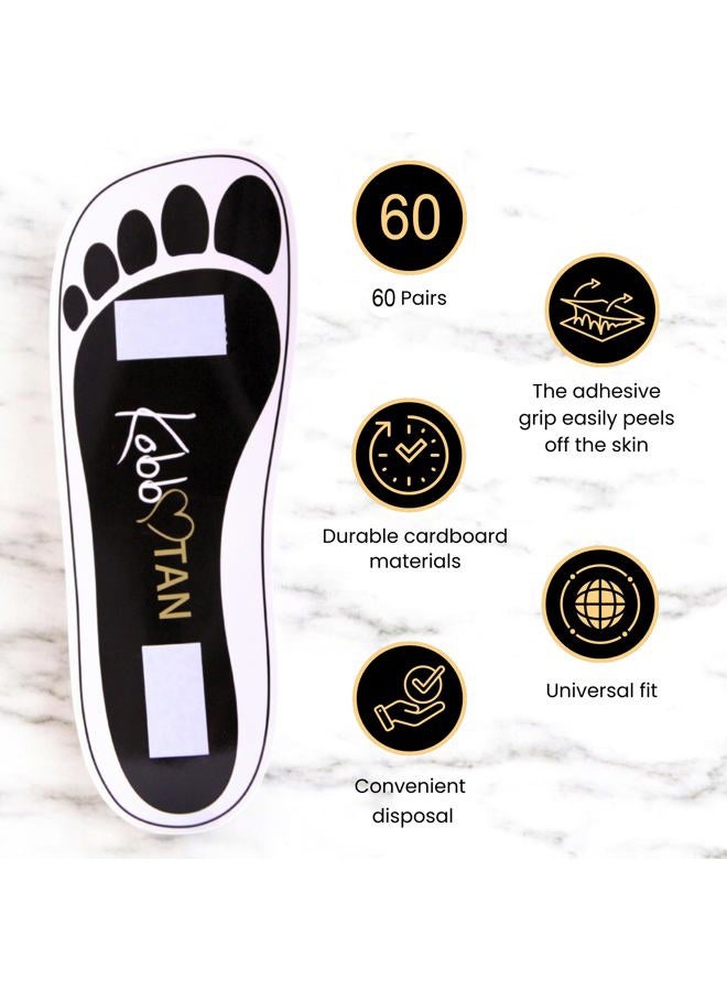 KOBBTAN 60 Pairs(120feets)Spray Tan Feet Pads Disposable & Economic Black Feet pads for Spray tanning,Use in Tanning booth,Sunless Tanning at Home or Beauty Salon-Non Slip-Comfortable-Hygienic-Ultra Bronzing - Image 4