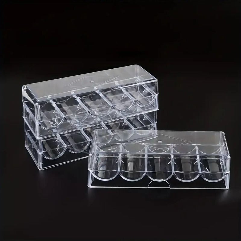 Transparent Single Layer Playing Card Tray Holder With Lid Desktop Organizer - Image 1