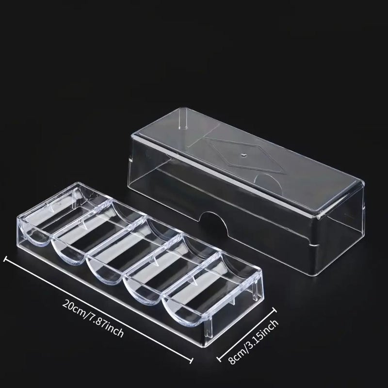Transparent Single Layer Playing Card Tray Holder With Lid Desktop Organizer - Image 4