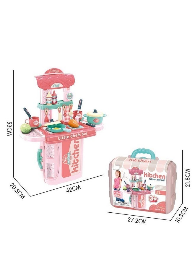 Techhark TechHark Kitchen Set For Girls Toy With Cooking Utensils Combo Items, Little Chef Realistic Miniature Chefs Pretend Play/Role Play Home Game, Multi Color. (971 Kitchen)  - Image 5