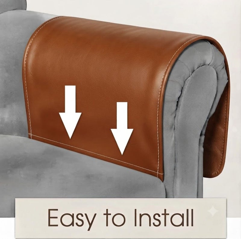 Dr.Key Faux Leather Sofa Armrest Organizer, Non-Slip Couch Caddy with 6 Pockets for Remote Control, Tablet, Phone, Magazine, iPad, Ideal Storage Holder for Recliner, Chair, and Bed Camel - Image 3