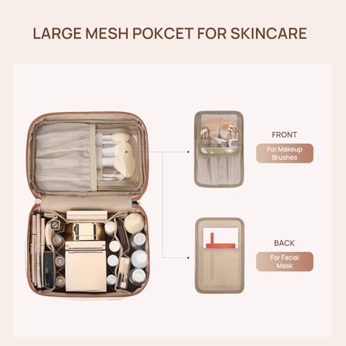 Telena Large Makeup Bag, Travel Toiletry Bag for Women, Vegan Leather Makeup Organizer Case Cosmetic Bag for Travel Essentials - Image 2
