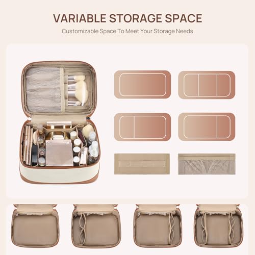 Telena Large Makeup Bag, Travel Toiletry Bag for Women, Vegan Leather Makeup Organizer Case Cosmetic Bag for Travel Essentials - Image 4