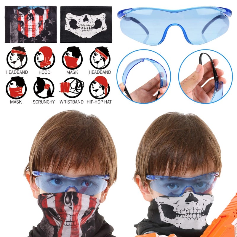 UWANTME Kids Tactical Vest Kit 2 Pack for Nerf Guns Elite Series with Refill Darts Dart Pouch, Reload Clip Tactical Mask Wrist Band,Protective Glasses,Toys for 7 8 9 10 12 Year Old - Image 4