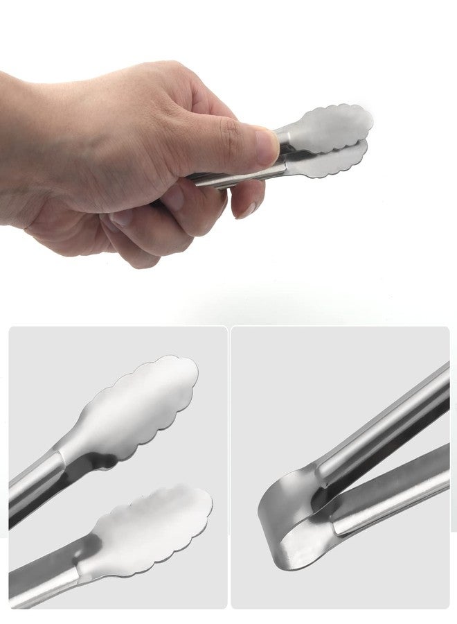ACAUTO Serving Tongs,Buffet Tongs, ACAUTO Stainless Steel Food Tong Serving Tong Small Serving Tongs Stainless Steel Mini Appetizer Tongs, Set of 6 (5 Inch(12 Pack)) - Image 5
