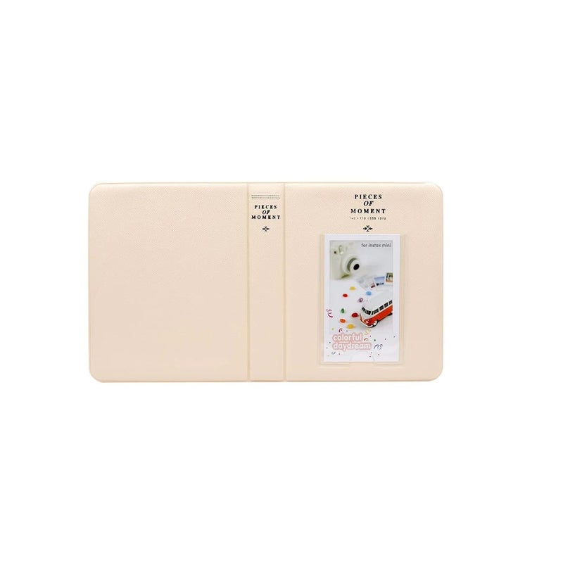 Stela 64 Pockets Photo Album & Name Card Album Compatible with Fuji Instax Mini 9/8/7s/25/50/70/90 Polaroid (Beige) - Image 1