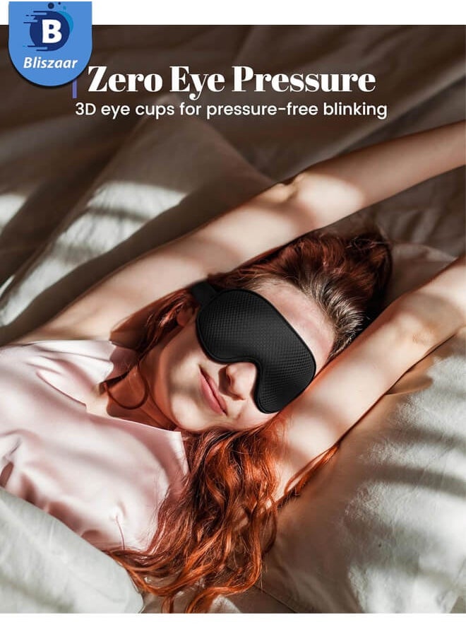 Bliszaar Sleep Mask for Men Women: Blackout Eye Masks for Sleep - 3D Breathable Soft Comfortable Eye Mask for Travel - Adjustable Light Blocking Night Masks for Sleeping  - Image 5