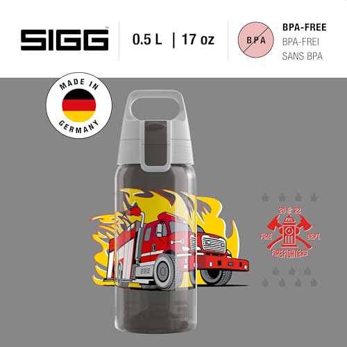 Sigg Kids Water Bottle Viva One Fire Truck Suitable For Carbonated Beverages Leakproof Dishwasher Safe BPA Free Sports Bike Grey 17 Oz - Image 3