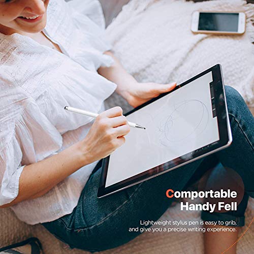 Dyazo Aluminium Fine Point Stylus Pen with Spare Disk for Touch Screens Devices, Compatible with iPad/iPhone/X/XR, Amazon Kindle and All Android/iOS Smart Phones and Tablets (White) - Image 5