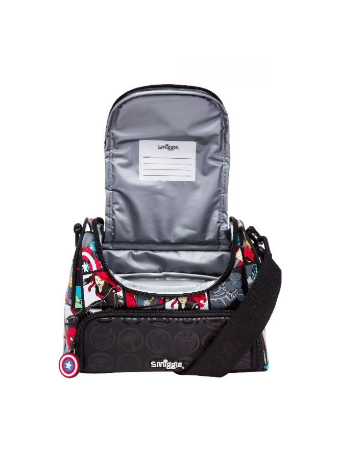 Smiggle Marvel Comic Print Double Layer Insulated Lunch Bag Portable Thermal Cooler Bag for School & Outdoor Use - Image 2
