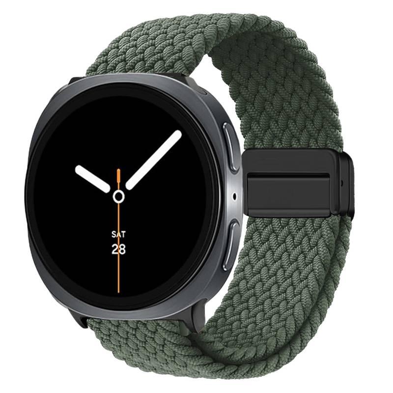 سوار ساعة ذكية سوار نايلون حلقي متوافق باللون أخضر قابل للتعديل مع Samsung Galaxy Watch 8 بملاءمة قابلة للتعديل وحزام بديل للاستخدام اليومي أثناء التنقل للطاولة للعائلة - Image 1