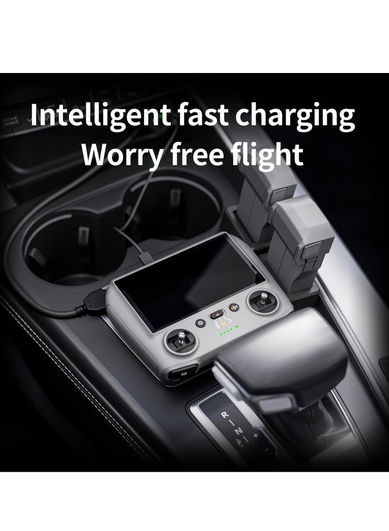 2 in 1 Battery Car Charger for DJI Mini 3 Pro Drone Quick Charge Adapter for Batteries and Remote Controller Support Batteries and Remote Controller Charging Together for DJI Mini 3 Pro Drone - Image 5