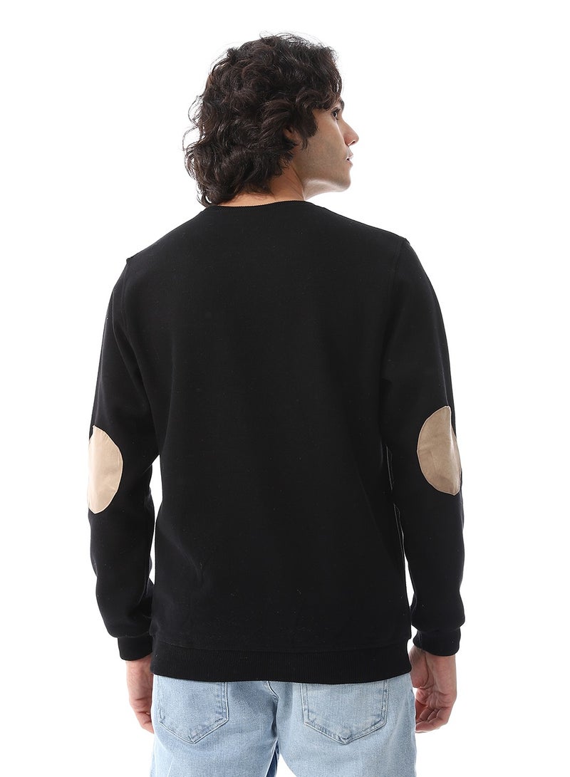 Andora Round Collar Slip On Kashmir Sweatshirt_Black  - Image 3