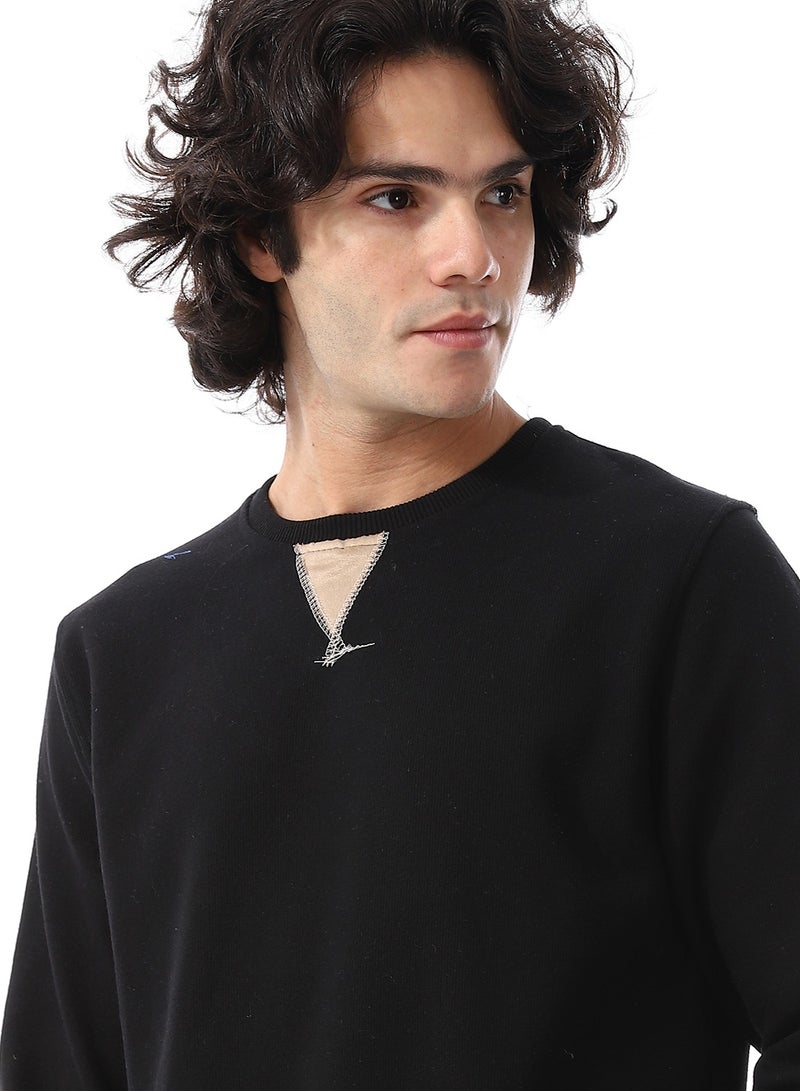 Andora Round Collar Slip On Kashmir Sweatshirt_Black  - Image 4