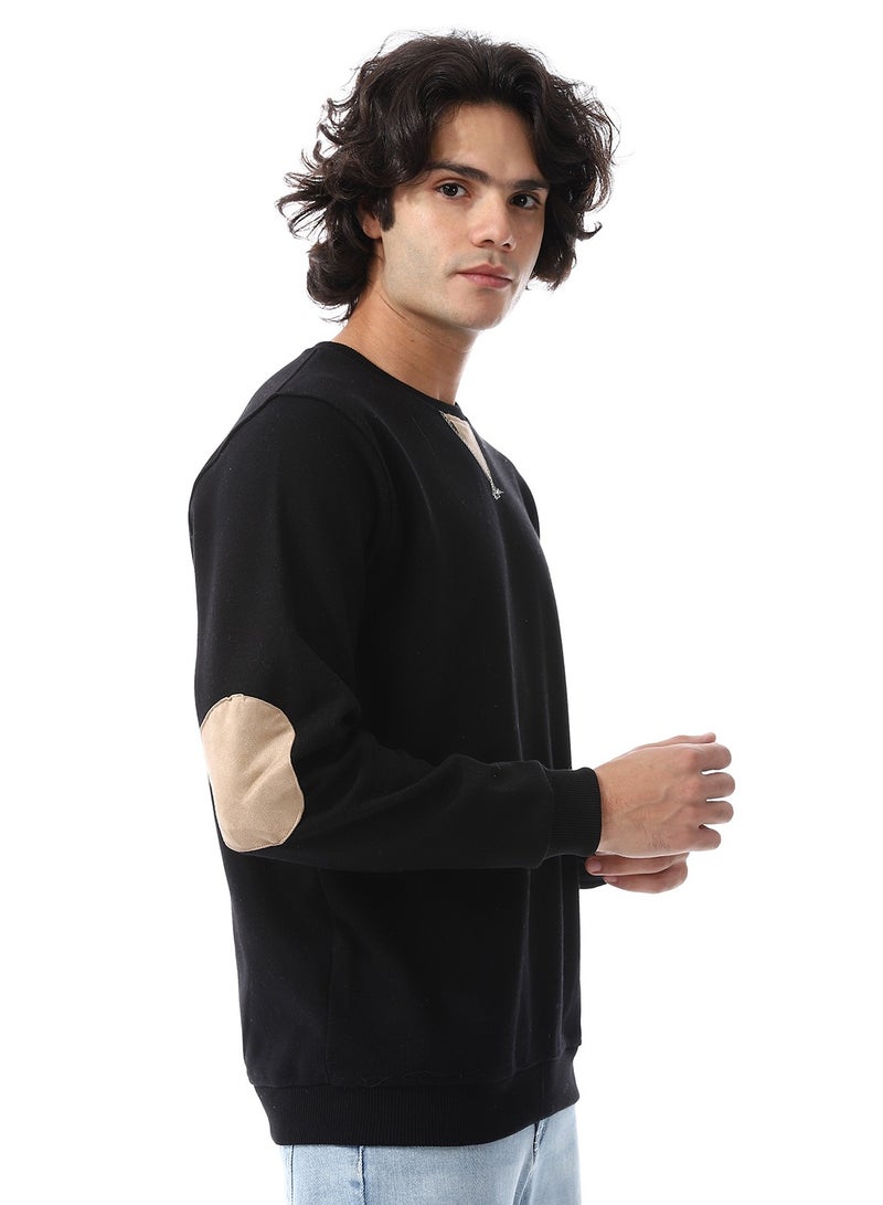 Andora Round Collar Slip On Kashmir Sweatshirt_Black  - Image 5