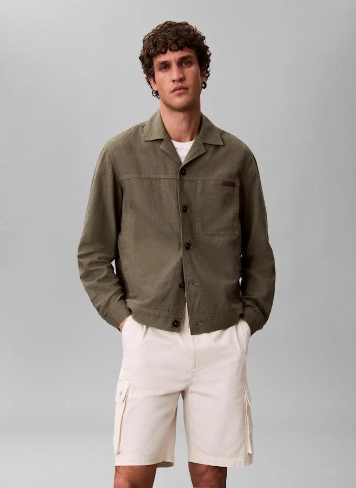 Calvin Klein Jeans Cotton Twill Cargo Shorts