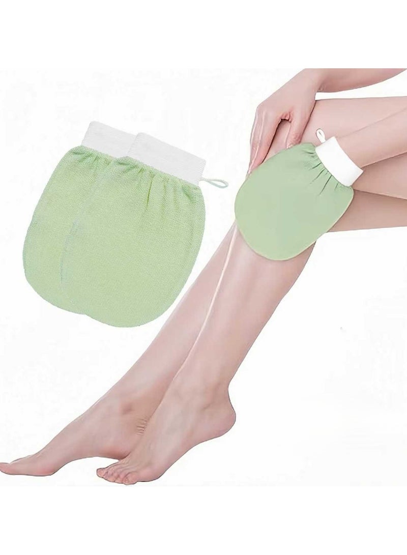 قطعتان من قفازات تقشير الحمام المغربي لإزالة الجلد الميت، قفاز تقشير الجسم لجميع أنواع البشرة وتحسين الدورة الدموية، مزيل خلايا الجلد الميتة في الحمام والسبا - Image 1