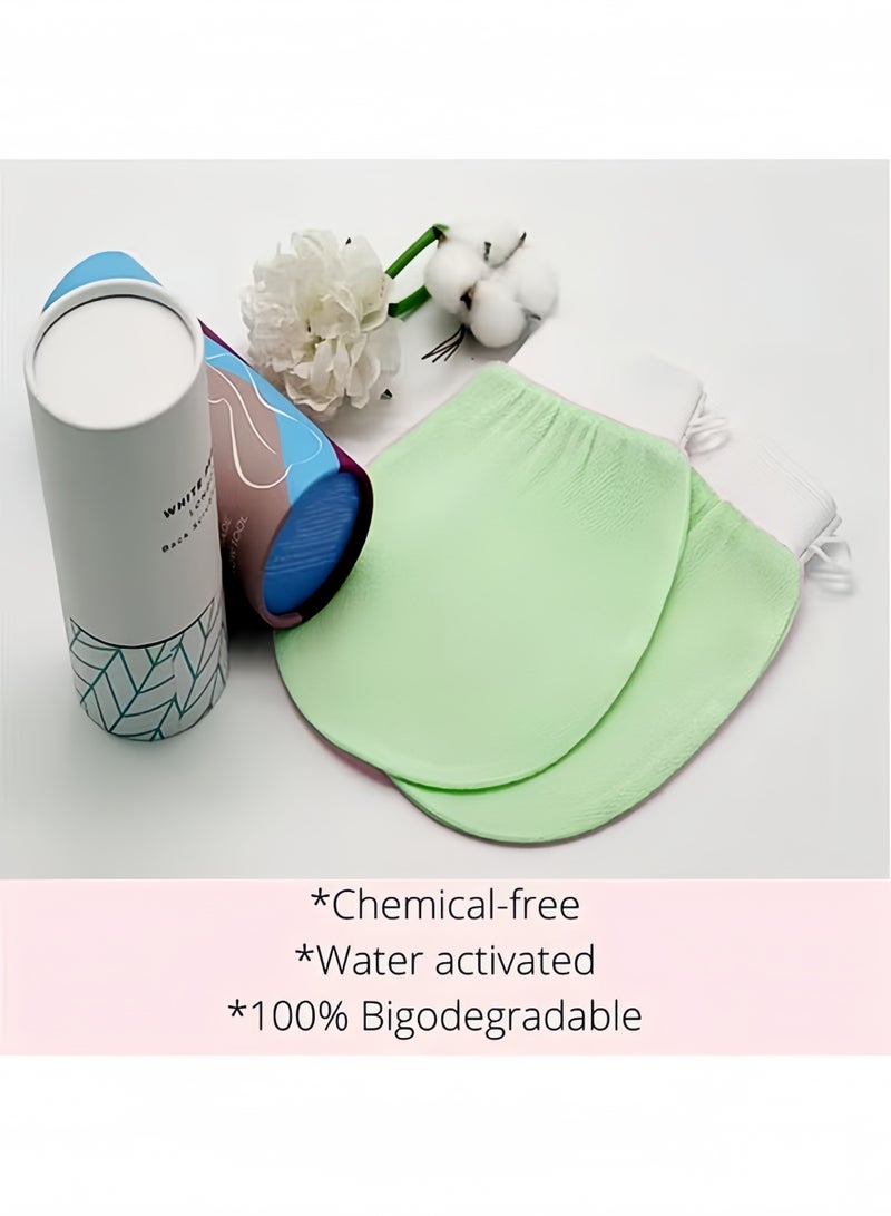 قطعتان من قفازات تقشير الحمام المغربي لإزالة الجلد الميت، قفاز تقشير الجسم لجميع أنواع البشرة وتحسين الدورة الدموية، مزيل خلايا الجلد الميتة في الحمام والسبا - Image 5