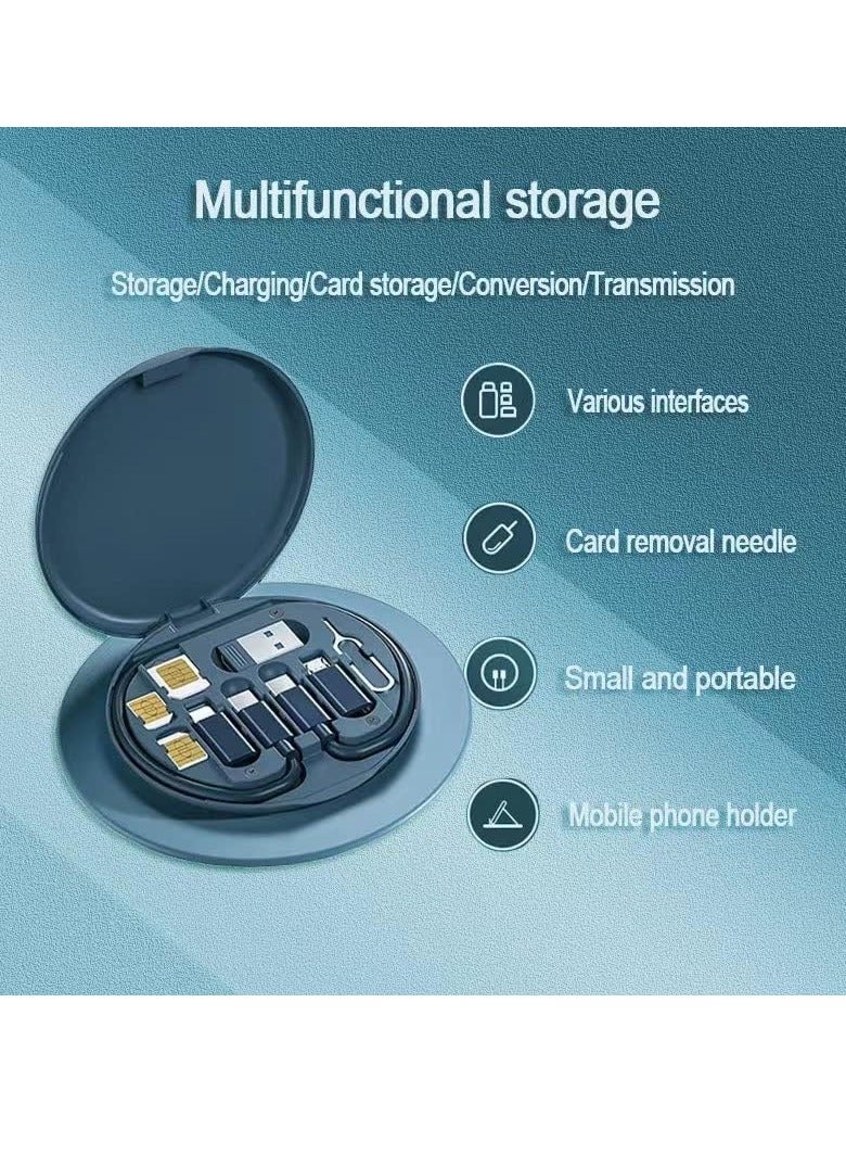 ELTRAZONE "ELTRAZONE Multifunctional Cable Storage Box – Organizes USB-C, Lightning, Type-C, and Micro Charging Cables, Includes SIM Card Ejector and Phone Holder" - Image 4