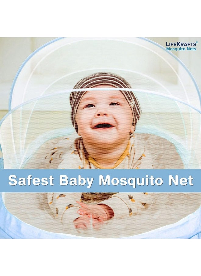 Lifekrafts Foldable Baby Mosquito Net, Bottomless Net For Infants, For Safe & Easy Use | Ensures Your Baby'S Safe Sleep 135 X 65 X 65Cms, For Babies & Toddlers (0 To 24 Months) - Blue  - Image 5