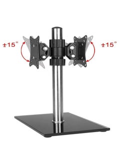 XiuWoo 12-32 Inch Universal Flat Base Touch Screen 360° Rotating Folding Lift Adjustment Dual Screen Base Desktop Computer Stand LCD Monitor Stand TV Stand 15°  - Image 5