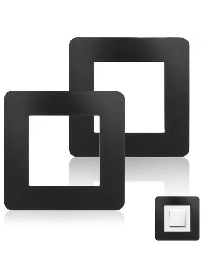 4 Piece Self Adhesive Matte Black White Square Switch Plate Cover No Drilling Home Decor - Image 4
