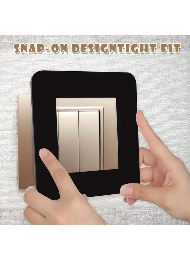 4 Piece Self Adhesive Matte Black White Square Switch Plate Cover No Drilling Home Decor - Image 1