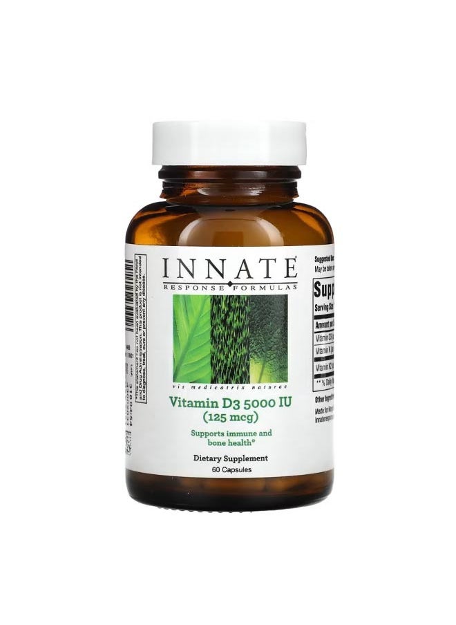 Innate Response Formulas Vitamin D3 5000 IU 125 mcg 60 Capsules  - Image 1