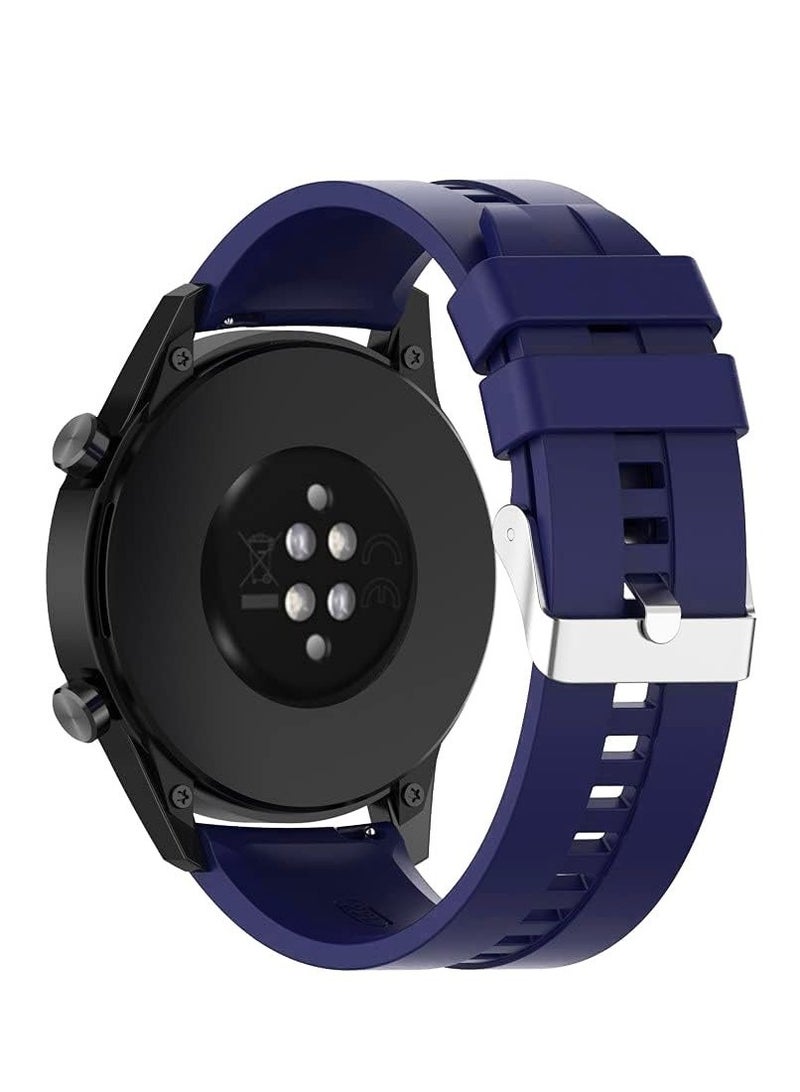 Silicone Band 20MM For Samsung Gear Sport/Watch 6/5/4 40mm 44mm/Watch 6 Classic 43mm 47mm/ 5 Pro 45mm/S2 classic/Active 2 40mm 44mm/Amazfit GTS/2/2e/GTS3/3 Pro/GTS4/2 Mini/3 Mini/4Mini blue - Image 2