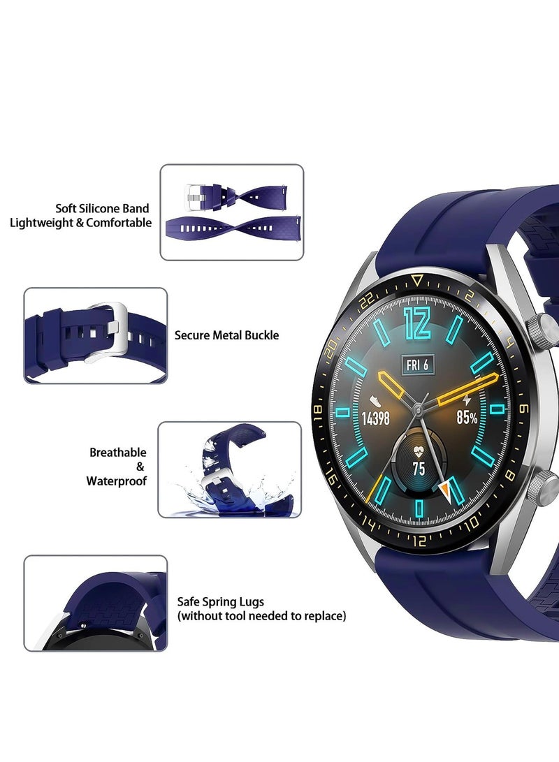 Silicone Band 20MM For Samsung Gear Sport/Watch 6/5/4 40mm 44mm/Watch 6 Classic 43mm 47mm/ 5 Pro 45mm/S2 classic/Active 2 40mm 44mm/Amazfit GTS/2/2e/GTS3/3 Pro/GTS4/2 Mini/3 Mini/4Mini blue - Image 3