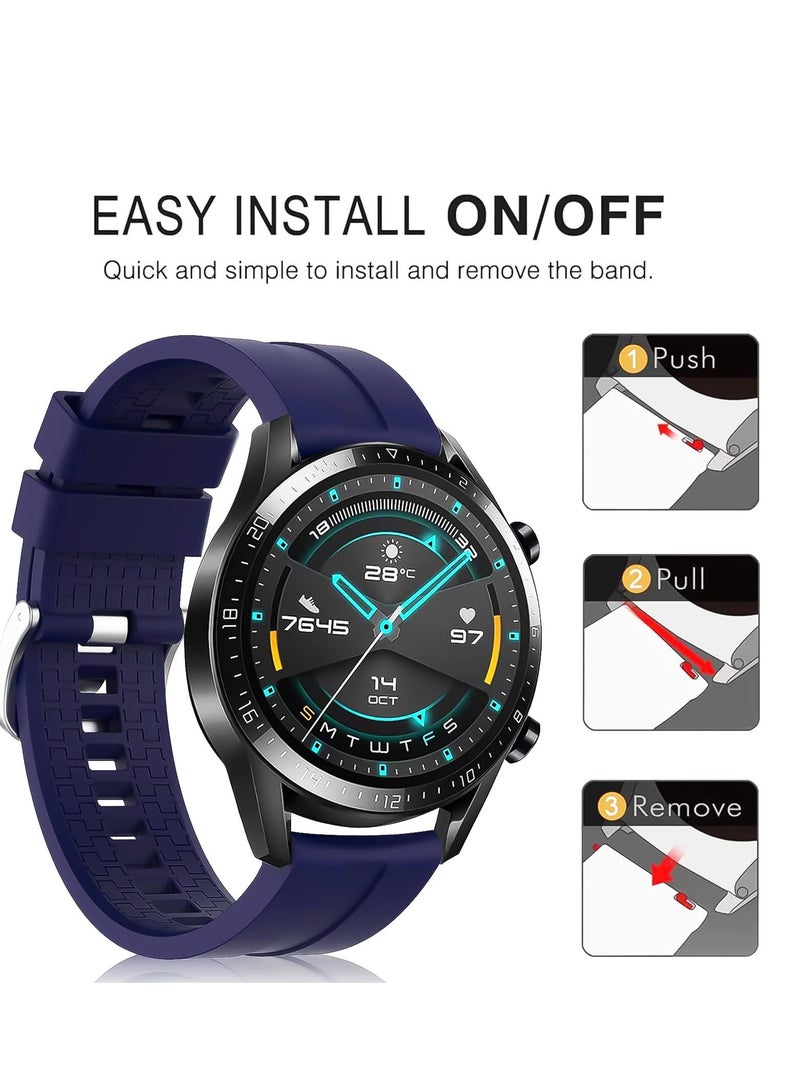 Silicone Band 20MM For Samsung Gear Sport/Watch 6/5/4 40mm 44mm/Watch 6 Classic 43mm 47mm/ 5 Pro 45mm/S2 classic/Active 2 40mm 44mm/Amazfit GTS/2/2e/GTS3/3 Pro/GTS4/2 Mini/3 Mini/4Mini blue - Image 5