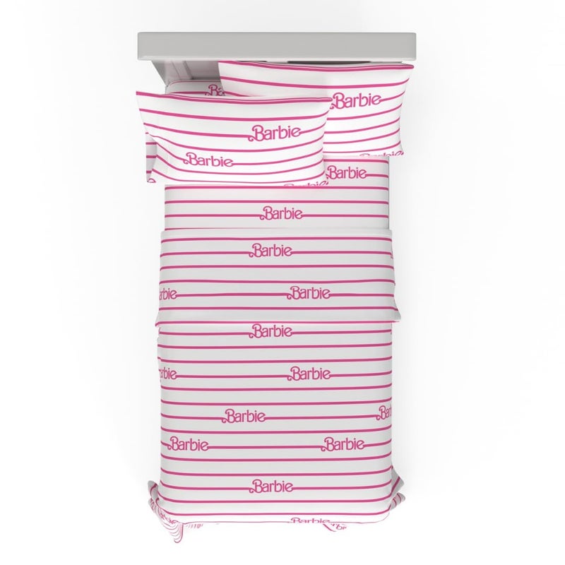 Franco Franco Collectibles Barbie Logo Bedding Super Soft Cozy Microfiber 3 Piece Twin Sheet Set Officially Licensed Product 