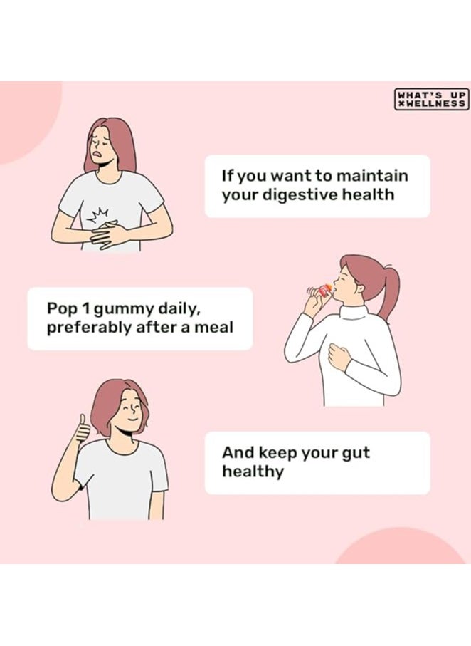 What 's Up What’s Up Gut Health Supplements Gummies Prebiotics & Probiotics Supplement- 30 Days (Pack Of 1)  - Image 3