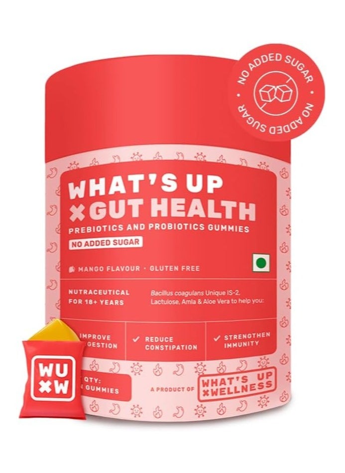 What 's Up What’s Up Gut Health Supplements Gummies Prebiotics & Probiotics Supplement- 30 Days (Pack Of 1)  - Image 1