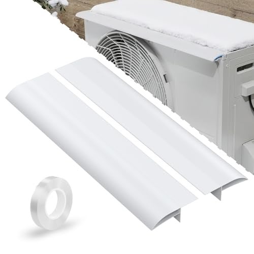 Flamorrow Air Conditioner Snow Guard for Outdoor Unit 315L Aluminum AC Protector Prevent Rain Snow Snow Protection Sheet for Mini Split Air Conditioner Condenser Heat Pump System White - Image 1