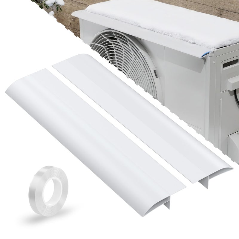 Flamorrow Air Conditioner Snow Guard for Outdoor Unit 315L Aluminum AC Protector Prevent Rain Snow Snow Protection Sheet for Mini Split Air Conditioner Condenser Heat Pump System White - Image 2