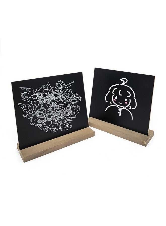DSTELIN 5 X 6 Inch Mini Tabletop Chalkboard Signs With Vintage Style Wood Base Stands Set Of 9  - Image 3