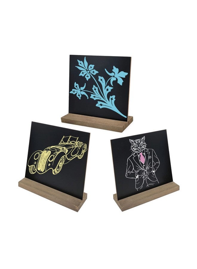 DSTELIN 5 X 6 Inch Mini Tabletop Chalkboard Signs With Vintage Style Wood Base Stands Set Of 9  - Image 4